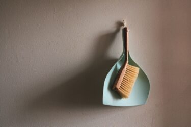 broom and dustpan for tidying up with marie kondo