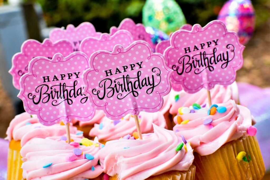 pink birthday cupcakes