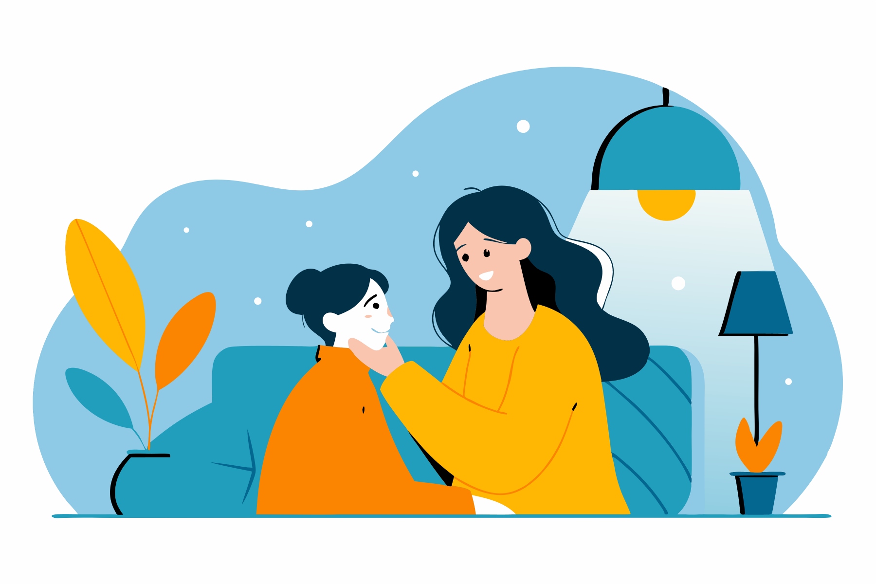 lady-talking-to-her-younger-self-with-a-reassuring look